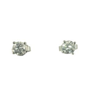 14 Karat White Gold Diamond Stud Earrings #19460